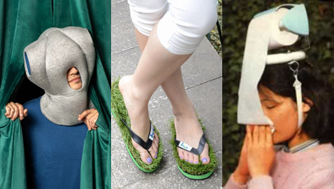  صور اغرب اختراعات بالعالم: شبشب مزروع ولفة ورق تواليت على الرأس!