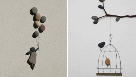 صور لوحات فنية مدهشة بالحجارة