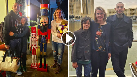أحمد الفيشاوي يحتفل بالكريسماس مع ابنه تيتوس وطليقته الألمانية