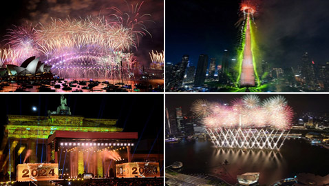 بالصور.. كيف استقبل العالم عام 2024؟