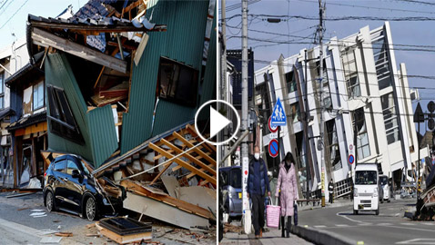 زلزال اليابان العنيف قد يكون حرك الأرض 1.3 متر إلى الغرب! فيديو