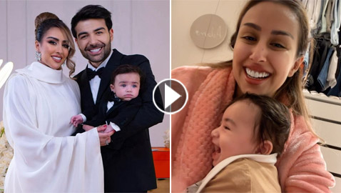 فيديو.. أول ضحكة بريئة بصوت عالي لابن فرح الهادي وعقيل الرئيسي.. على ماذا يضحك؟