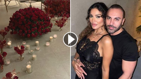فيديوهات وصور: خطيب نادين نجيم يفاجئها في عيد ميلادها بالورود والشموع