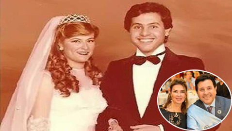 صورة نادرة من 48 سنة لزفاف هاني شاكر.. شكله تغير كثيرا وجمال زوجته نادر!