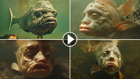 أسماك بوجوه بشرية.. صور وفيديوهات غريبة تجتاح التواصل!