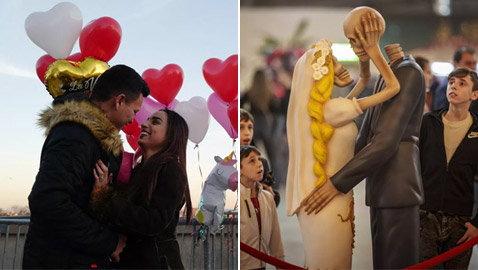 صور مميزة من حول العالم لاحتفالات عيد الحب 