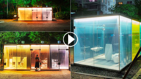 بناء مراحيض شفافة ضمن معرض إكسبو الياباني يكلف 1.26 مليون دولار!