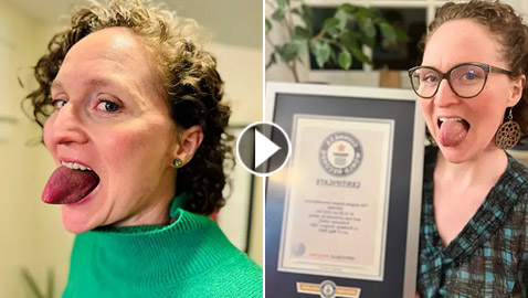 بسبب لسانها.. سيدة أمريكية تدخل موسوعة غينيس للأرقام القياسية