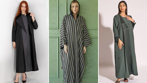 أجمل موديلات عبايات مخططة تزيد الطول لإطلالات رمضان 2024