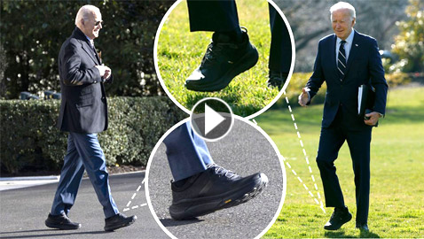 حذاء بايدن الجديد يثير الجدل بشأن حالته الصحية والبدنية!!