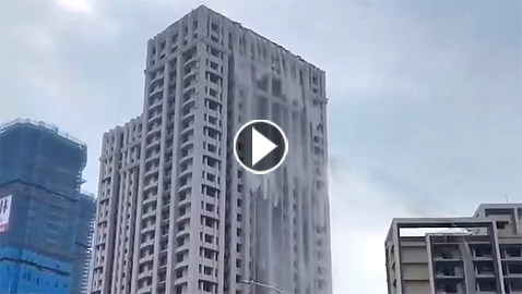 فيديو.. مشاهد صادمة من زلزال تايوان، شلالات تنهمر من بناية