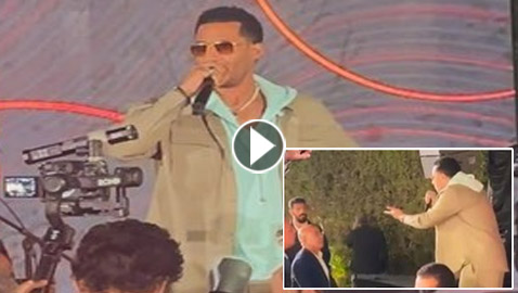 فيديو محمد رمضان يصرخ على مدير فندق شهير بسبب إغلاق الميكروفون أثناء غنائه