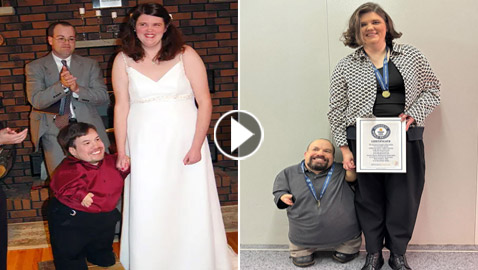 الرجل قزم والمرأة طولها 178 مترا.. زوجان يدخلان موسوعة غينيس