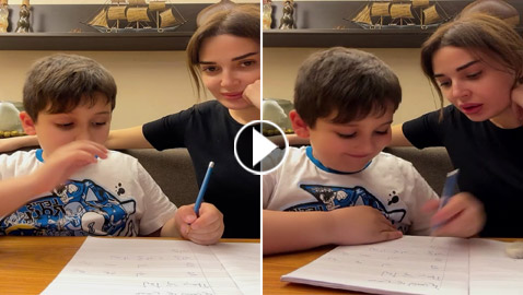 فيديو طريف: كريستيانو ابن سيرين عبد النور يشكو من تدريسها له اللغة العربية: انتي عذبتيني!