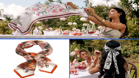 الوشاح على شكل رباط عصري في إطلالات الصيف.. تعلمي طريقة تنسيقه