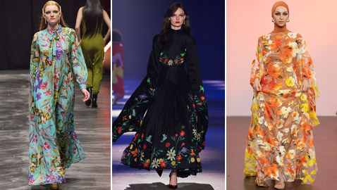 صور: فساتين بنقشة الورود للمحجبات لإطلالات عصرية في الصيف