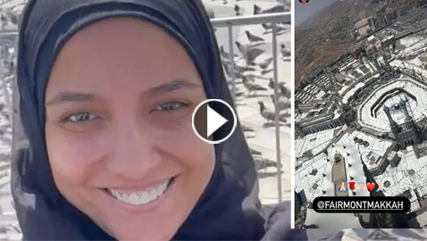 صور مي كساب بالحجاب أثناء تأدية مناسك العمرة