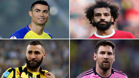 رونالدو وبنزيمة ومحمد صلاح بمقدمة قائمة اللاعبين الأعلى أجرا بكرة القدم