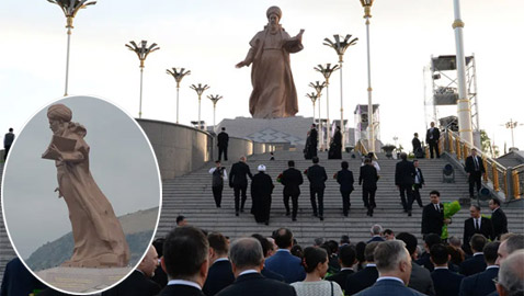 طوله 80 مترا ويجسد شاعرا قوميا.. تدشين أحد أكبر التماثيل بالعالم