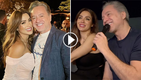 زوجة مروان خوري (ندى رمال) تلفت الأنظار بغنائها وجمالها.. فيديو رومانسي