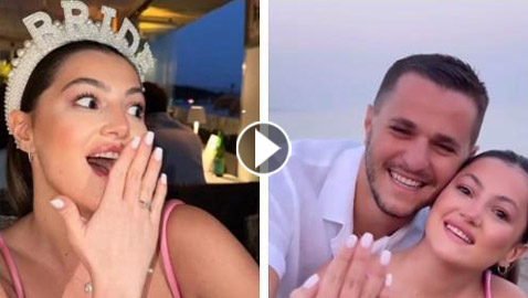 مفاجأة على البحر: خطوبة دانا عاصي الحلاني في إسبانيا من آلان سعد (فيديو وصور)