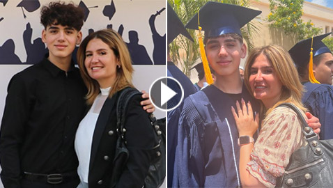 هنا شيحة تحتفل بتخرج ابنها الشاب (مالك) والجمهور يعلق على وسامته اللافتة! فيديو وصور
