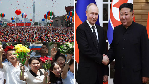 صور رائعة لترحيب شعب كوريا الشمالية بالرئيس الروسي بوتين