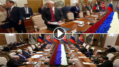 إحراج على الهواء! طرد وفد الرئيس بوتين من اجتماع لدخوله قبل الزعيم كيم