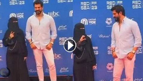 فيديو: الممثل التركي الشهير بوراك أوزتشيفيت يُحرج شابة عربية منقبة!