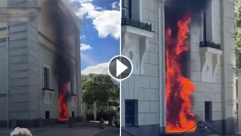 فيديو: رجل يلقي زجاجتين حارقتين على القصر الملكي النرويجي