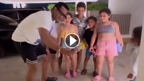 فيديو وصور محمد رمضان مع ابنة دنيا سمير غانم.. يتجاهل حادثة صفع المعجب!