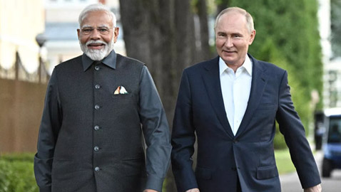 صور تجمع بوتين ورئيس الوزراء الهندي مودي داخل مقر إقامة الرئيس الروسي
