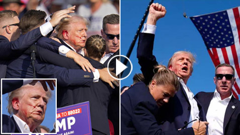 فيديو وصور: نجاة ترامب من محاولة اغتيال خلال تجمع انتخابي في بنسلفانيا