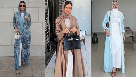 بالصور: تنسيق عبايات مفتوحة ملونة موضة 2024 على غرار مدونات الموضة
