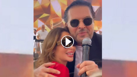 فيديو رومانسي: راغب علامة يراضي زوجته ويرقص معها بعد رقصه مع المعجبات