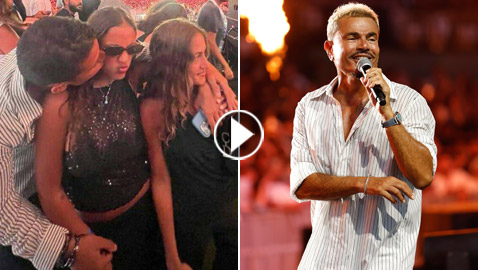 صور وفيديوهات عمرو دياب في مهرجان العلمين.. أبناءه حضروا الحفل