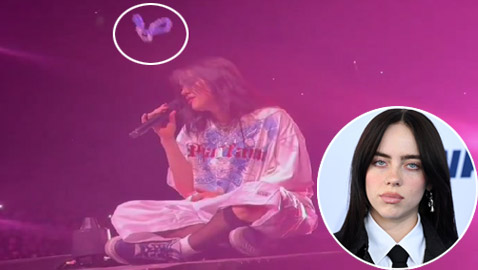 ضربة صادمة على وجه النجمة العالمية بيلي إيليش من قبل الجمهور أثناء غنائها!