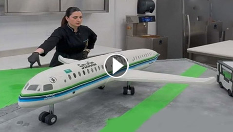 تحضير أكبر كعكة في العالم على شكل طائرة.. فيديو