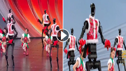 روبوتات راقصة تُبهر الحضور في احتفالات رأس السنة الصينية.. فيديو