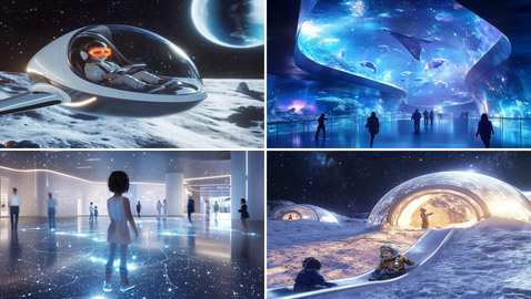 بالصور: منتزه على القمر بريشة الذكاء الاصطناعي