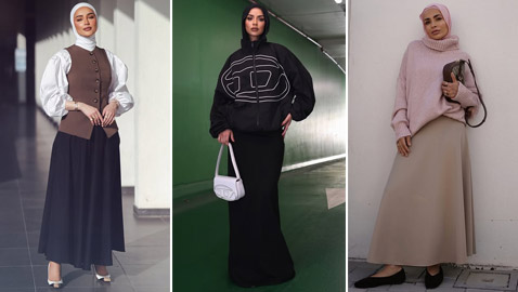 5 أفكار لتنسيق التنورة الماكسي للمحجبات على غرار مدونات الموضة