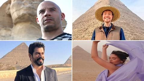 أبرز 9 نجوم عالميين زاروا الأهرامات وانبهروا بها..