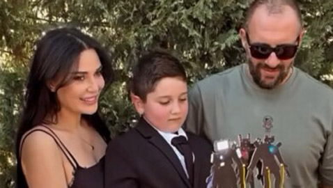 سيرين عبد النور تحتفل مع زوجها بعيد ميلاد ابنها كريستيانو
