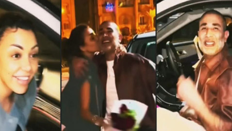 أحمد سعد يهدي زوجته علياء سيارة فاخرة على أنغام ألف مرة..  