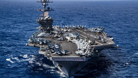 بالفيديو.. وصول حاملة طائرات أميركية ثانية إلى الشرق الأوسط