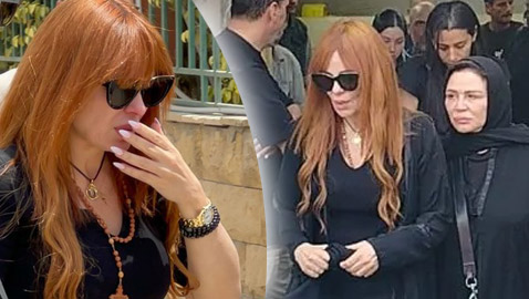 انهيار الفنانة اللبنانية كارول سماحة في جنازة زوجها.. يسرا، الهام شاهين والنجوم يساندونها