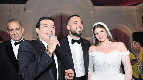 نجوم الفن في حفل زفاف (بسملة) ابنة محمد فؤاد.. اجمل اللقطات للعروس الرومانسية
