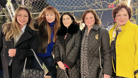 لقاء فني وغذاء على شرف ماجدة الرومي جمع النجمات إلهام شاهين، ليلى علوي، لبلبة وكارول سماحة على النيل